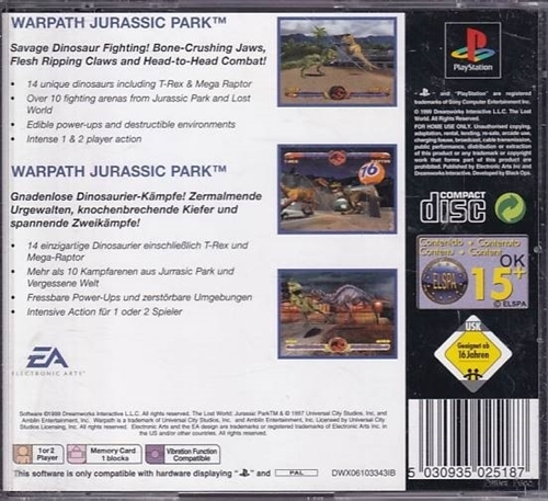 Warpath Jurassic Park - Classics - PS1 (B Grade) (Genbrug)